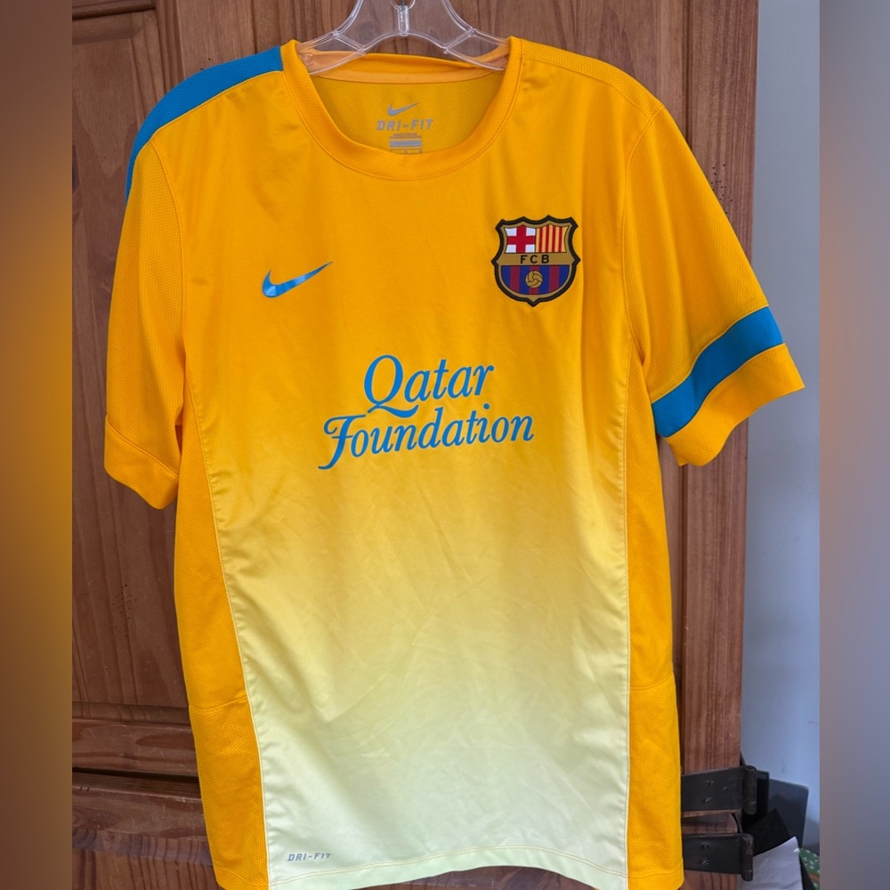 Nike Yellow and Blue FC Barcelona Kids Soccer Jersey